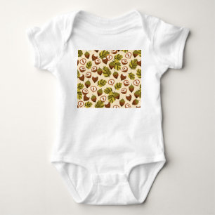 Body Acorns Feuilles de noisette Motif sans couture