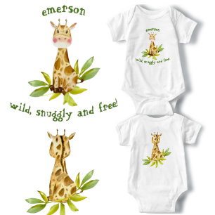 Body Adorable Giraffe Jungle Safari Vue avant et arrièr