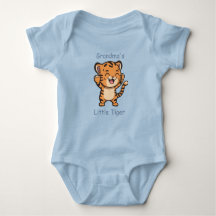 Adorable Grand-mère's Little Tiger Custom Blue