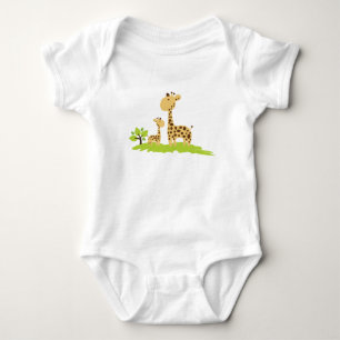 Body Adorable maman & bébé Giraffe Vert & Jaune