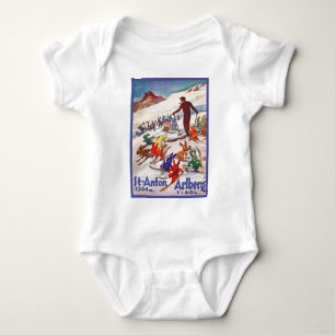 Body Affiche vintage de ski, St Anton, Arlberg, le