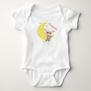 Body Agneau mignon sur lune de croissant avec monogramm