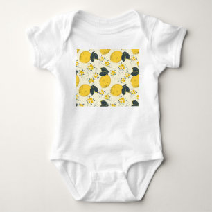 Body Agrumes colorés, motif de fleurs de citron.