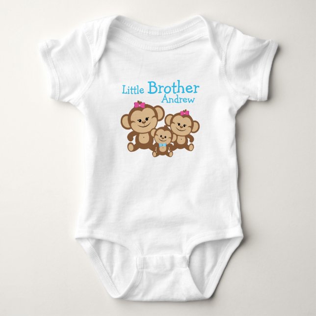 Body Ajouter un nom Singes Customisés Petit Frère (Devant)