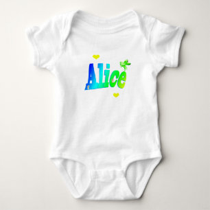 Body Alice, Filles Nom Logo Avec Coeurs, Bodysuit Bébé