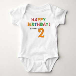 Body Alphabet coloré 2e anniversaire avec prénom