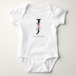 BODY ALPHABÈTES FLORAUX BLEUS DOUX NOM LETTRE J