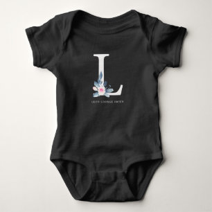 BODY ALPHABÈTES FLORAUX BLEUS DOUX NOM LETTRE L