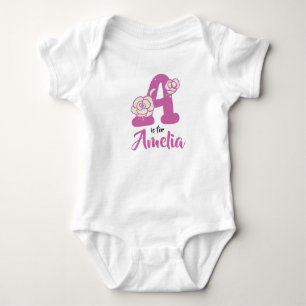 Body Amelia Nom Baby Outfit Lettre A Romper Floral