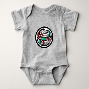 Body Amérindien Noir Blanc Haïda Otter Saumon