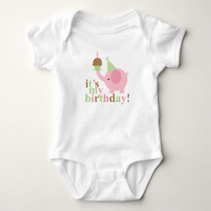 Body Anniversaire des éléphants roses et verts