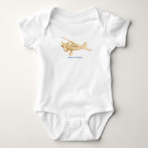 Aquarelle Avion bébé tenue