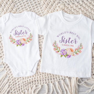 Body Aquarelle Fleur "World's Best Little Sister"