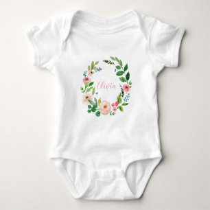 Body Aquarelle fleurie wreath personnalisée