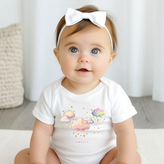 Body Aquarelle mignonne Cloud Star Baby Girl Douche