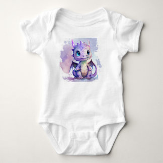 Body Aquarelle mignonne pourpre bébé dragon