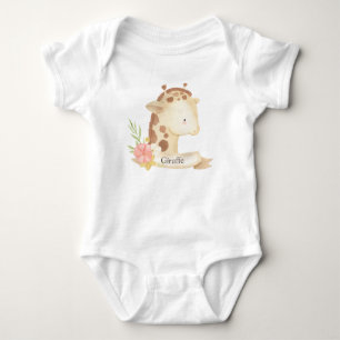 Body Aquarelle mignonne Safari animal bébé Giraffe