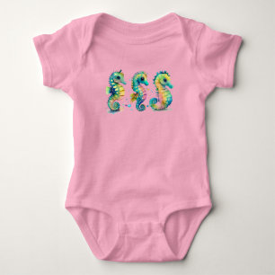 Body Aquarelle Pastel Rainbow Seahores