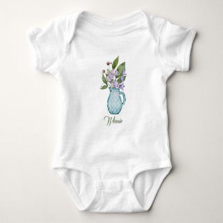 Body Aquarelle Purple Pois Doux Fleurs
