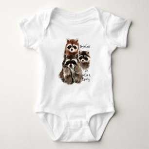 Body Aquarelle Raccoons Ensemble nous faisons Family Qu