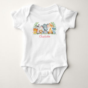 Body Aquarelle Safari Jungle Cute Bébé Animaux