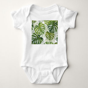 Body Aquarelle tropicale de Monstera verte