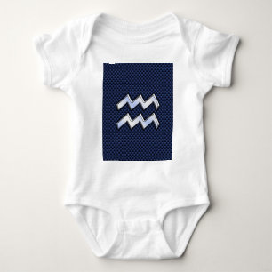 Body Aquarius Zodiac Sign on Royal Blue Carbon Fiber