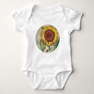 Body Art de fleur de damas vintage tournesol