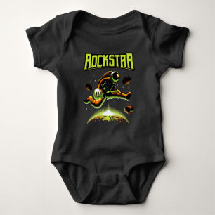Body Astronaute rockstar jouant de la guitare dans l'es
