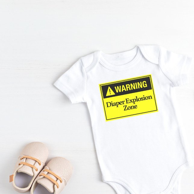 Body Attention! Zone d'explosion de couches (Warning! Diaper Explosion Zone Baby Bodysuit)