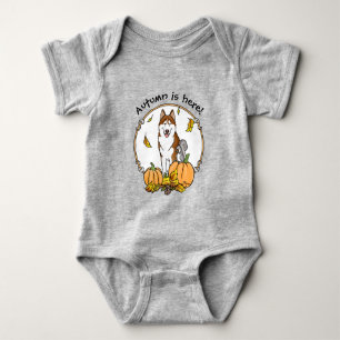 Body Automne Sibérie Husky (rouge) Citrouille mignonne 