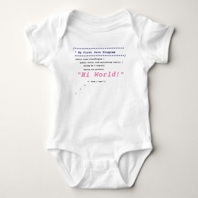 Body Baby Girl First Java Programme (Devant)