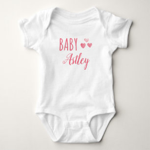 Body Baby girl personnalisée Nom de coeur