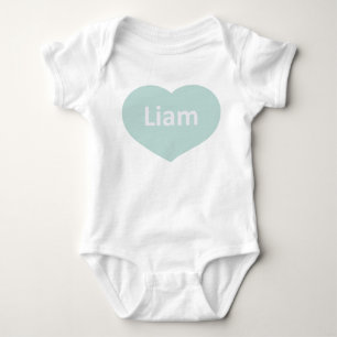 Body Baby Liam Blanc bleu-vert Coeur Bébé Bodysuit