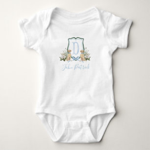 Body Baby Shower Bébé Garçon Chien Bleu Sudiste Chic 