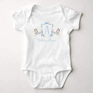 Body Baby shower de garçon Preppy Southern Blue Stork