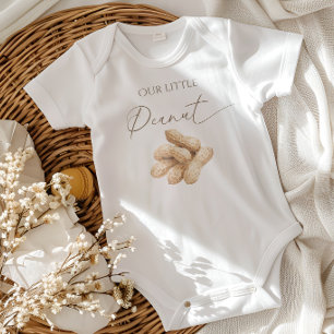 Body Baby Shower Neutre en Gingham Beige et Thème Écure