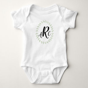 Body Baby shower nommé décoré d'un monogramme