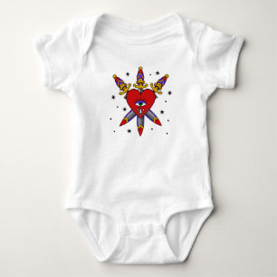 body baby traditional neo tattoo love is forever bodysuit