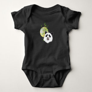 Body Babybody mit groem Panda Baby Strampler