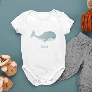 Body Baleine bleue mignonne avec nom personnalisé