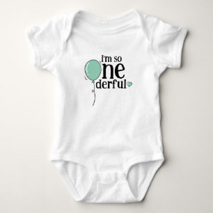 Body Ballon Turquoise Moderne Anniversaire
