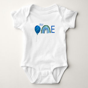 Body Ballot 1er anniversaire Aquarelle bleue Garçon Arc