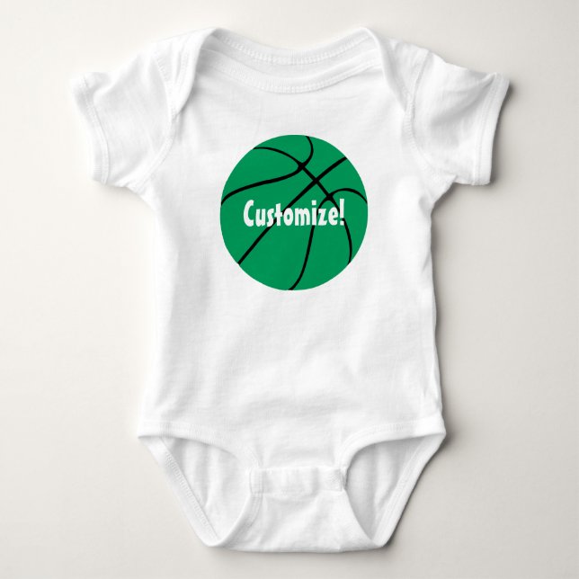 Body Basket-ball vert texte personnalisé (Devant)