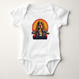 Body basset cool hound biker au coucher du soleil