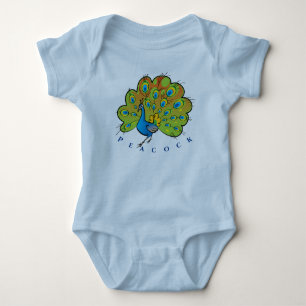 Body Beau Paon Oiseau Orange Jaune Bleu Vert