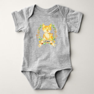 Body bébé à nom personnalisé Maman et bébé renard