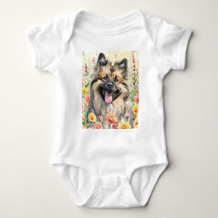 Body bébé aquarelle Keeshond