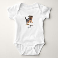 Body bébé aquarelle Rottweiler
