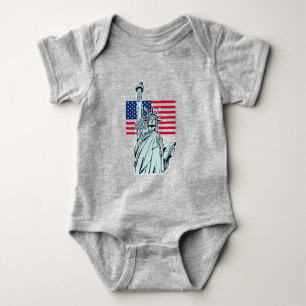 Body bébé avec drapeau américain et Lady Liberty